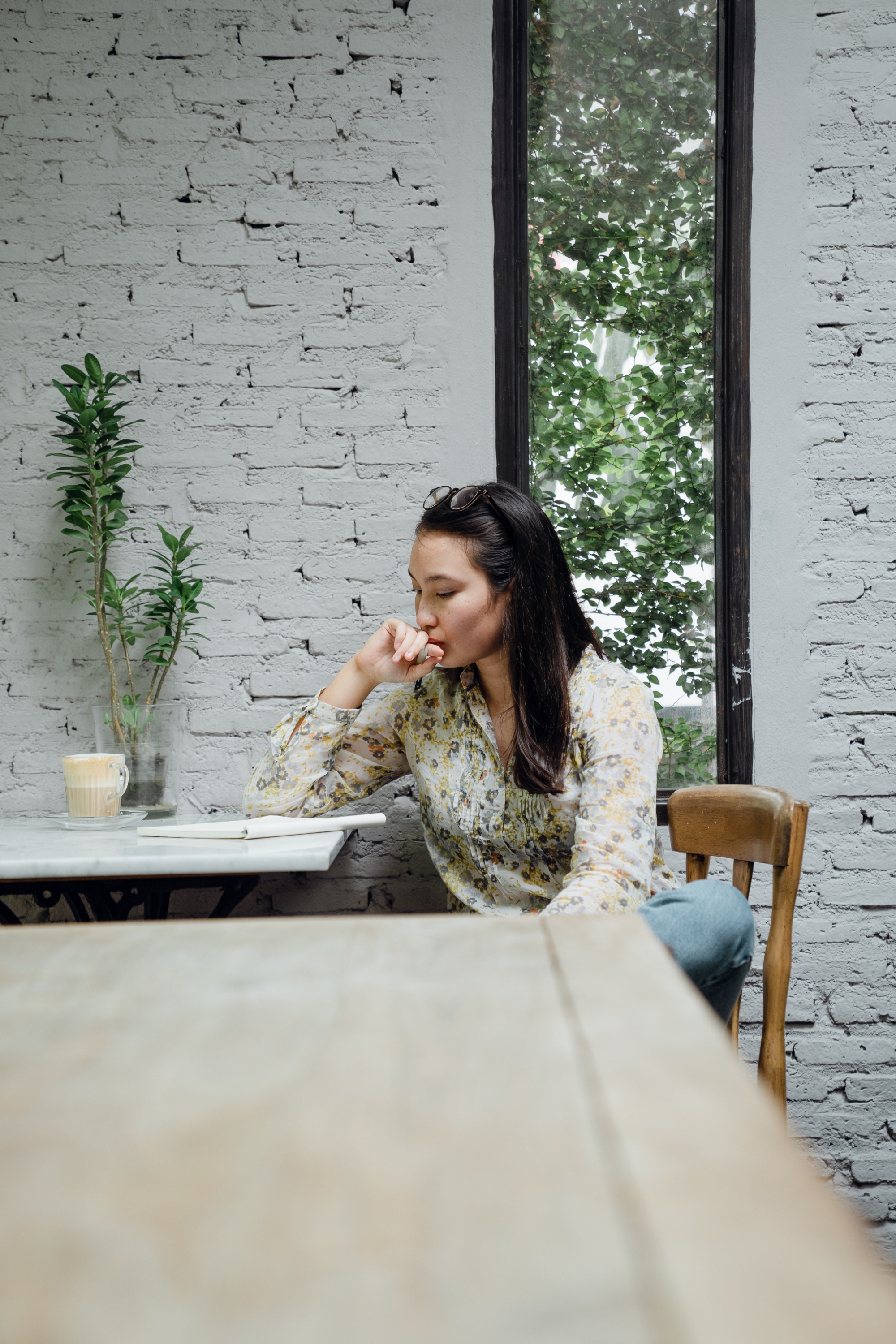 Young woman thinking