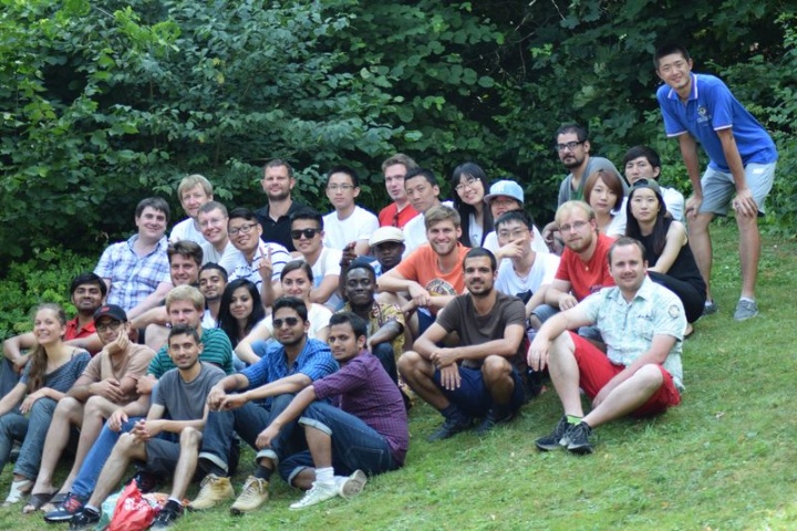 A group of students of the English-language Master's program in Geomatics Engineering.